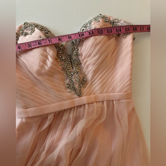 La Femme Blush Designer Pleated Chiffon Jeweled Embellished Prom Dress 20027 6 - Picture 16 of 16